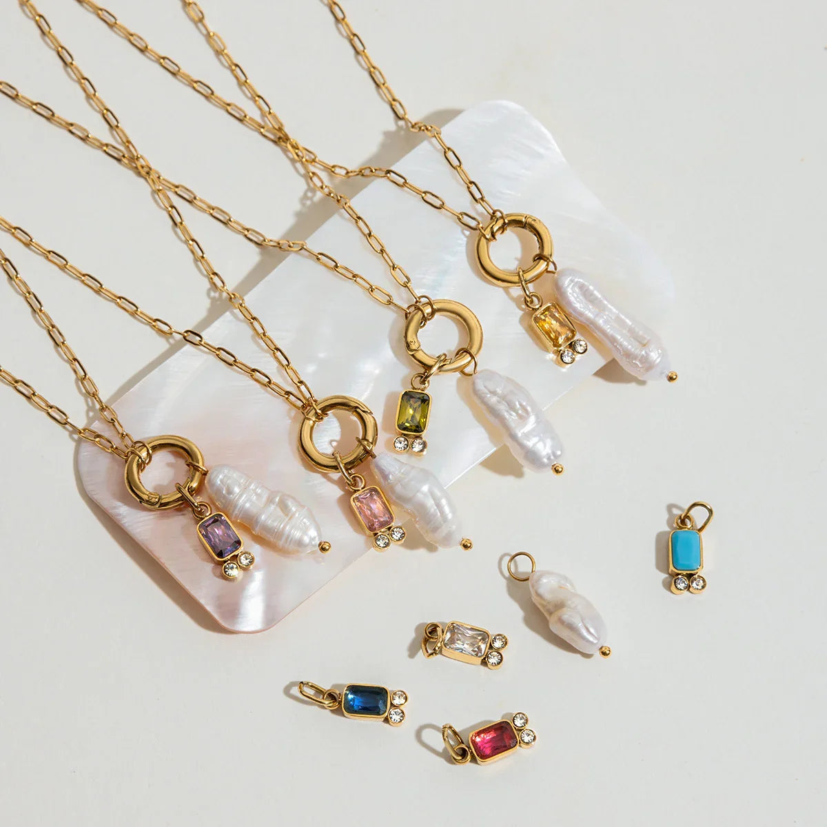 [Echo Fine]Caitlin Birthstone Pearl Necklace