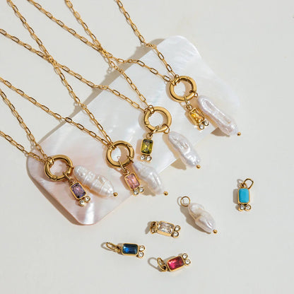 [Echo Fine]Caitlin Birthstone Pearl Necklace