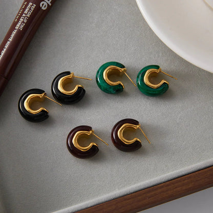 [Echo Fine]Lexi Chunky Enamel Hoops