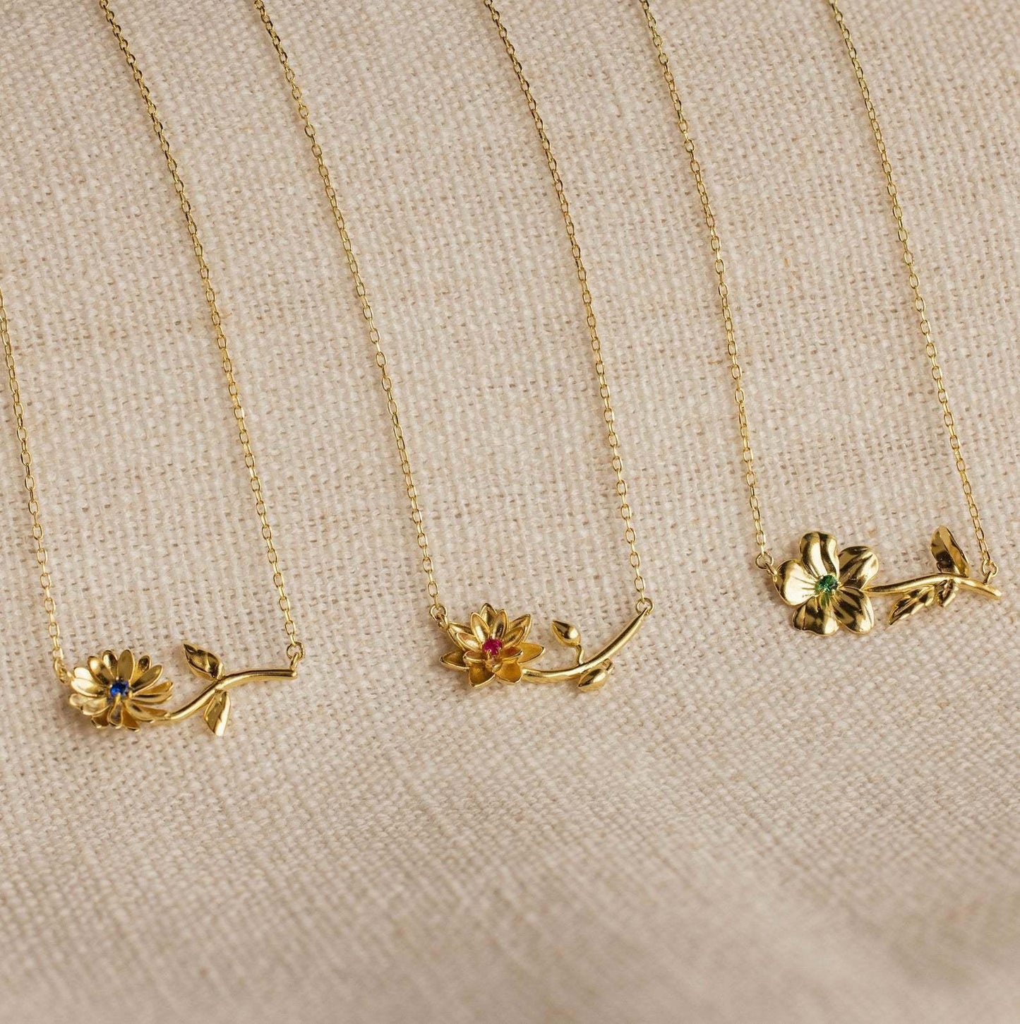 [Echo Fine]Maribelle Birth Flower Gold Necklace