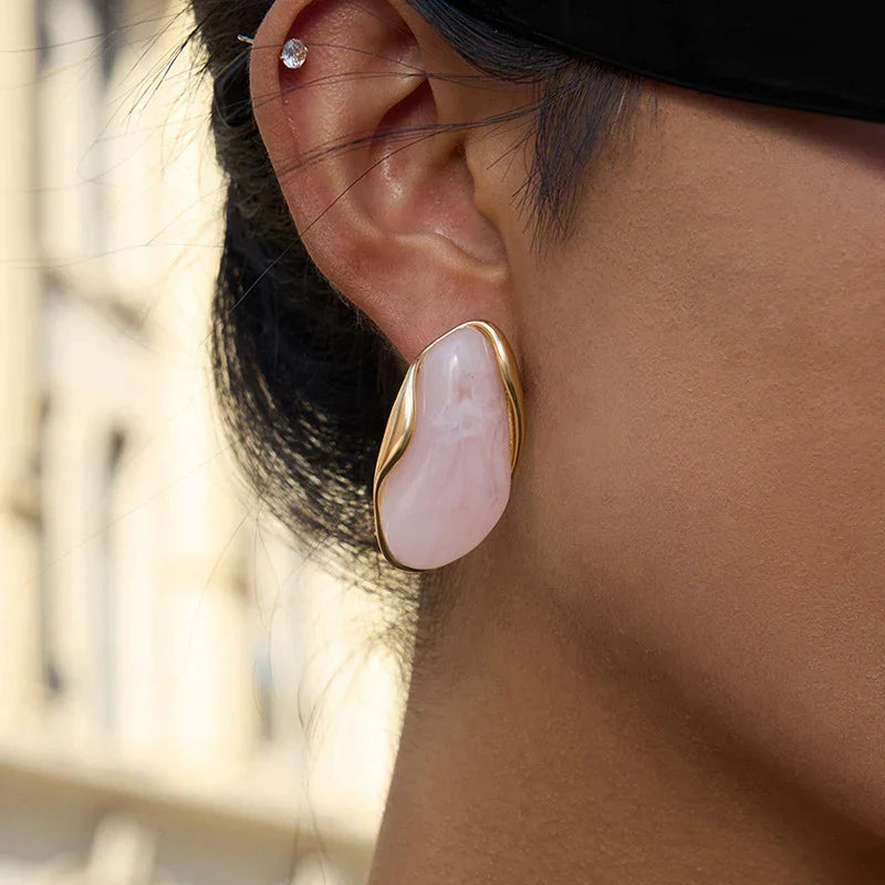 [Echo Fine]Amelise Polished Gemstone Earrings