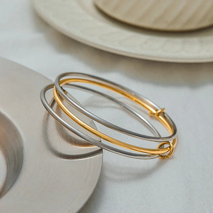 [Echo Fine]Romina Two Tone Stacked Bracelet