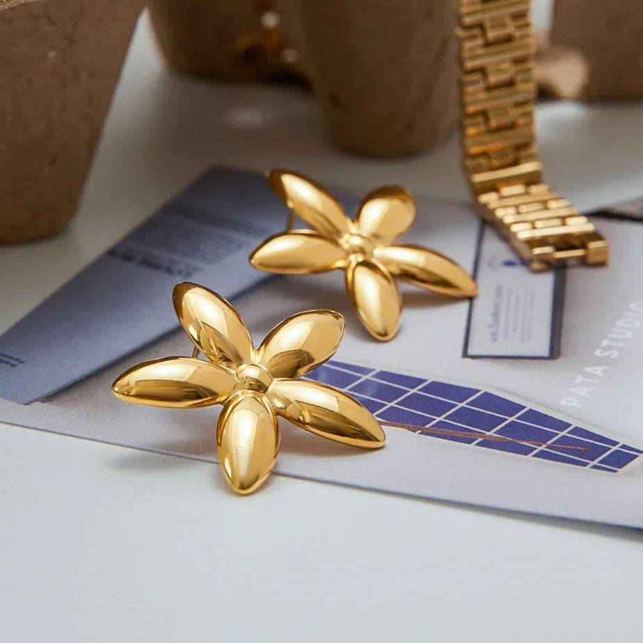 [Echo Fine]Monica Floral Gold Earrings