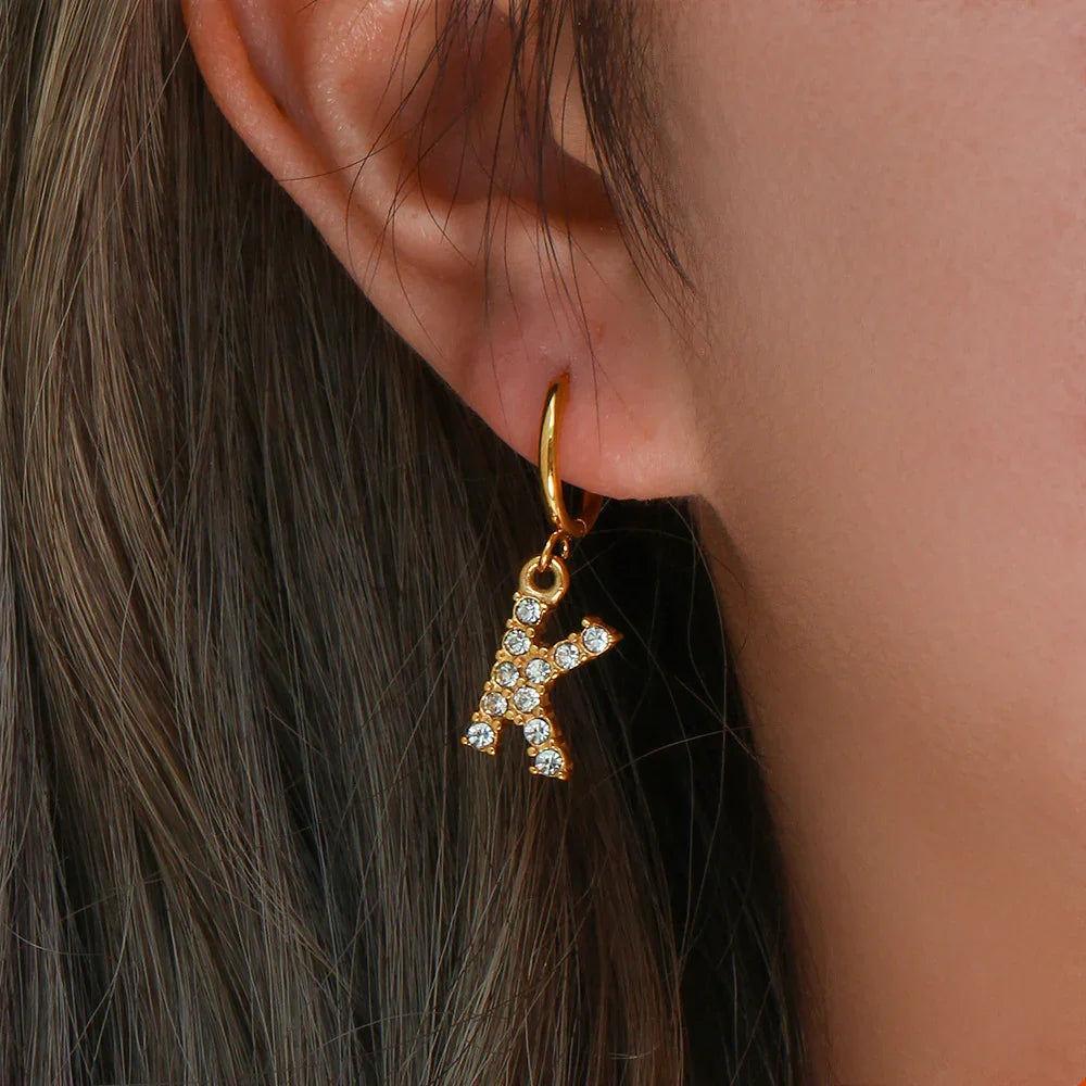 [Echo Fine]Wilhemina Initial Letter Earrings