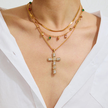 [Echo Fine]Evangelina Diamond Cross Necklace