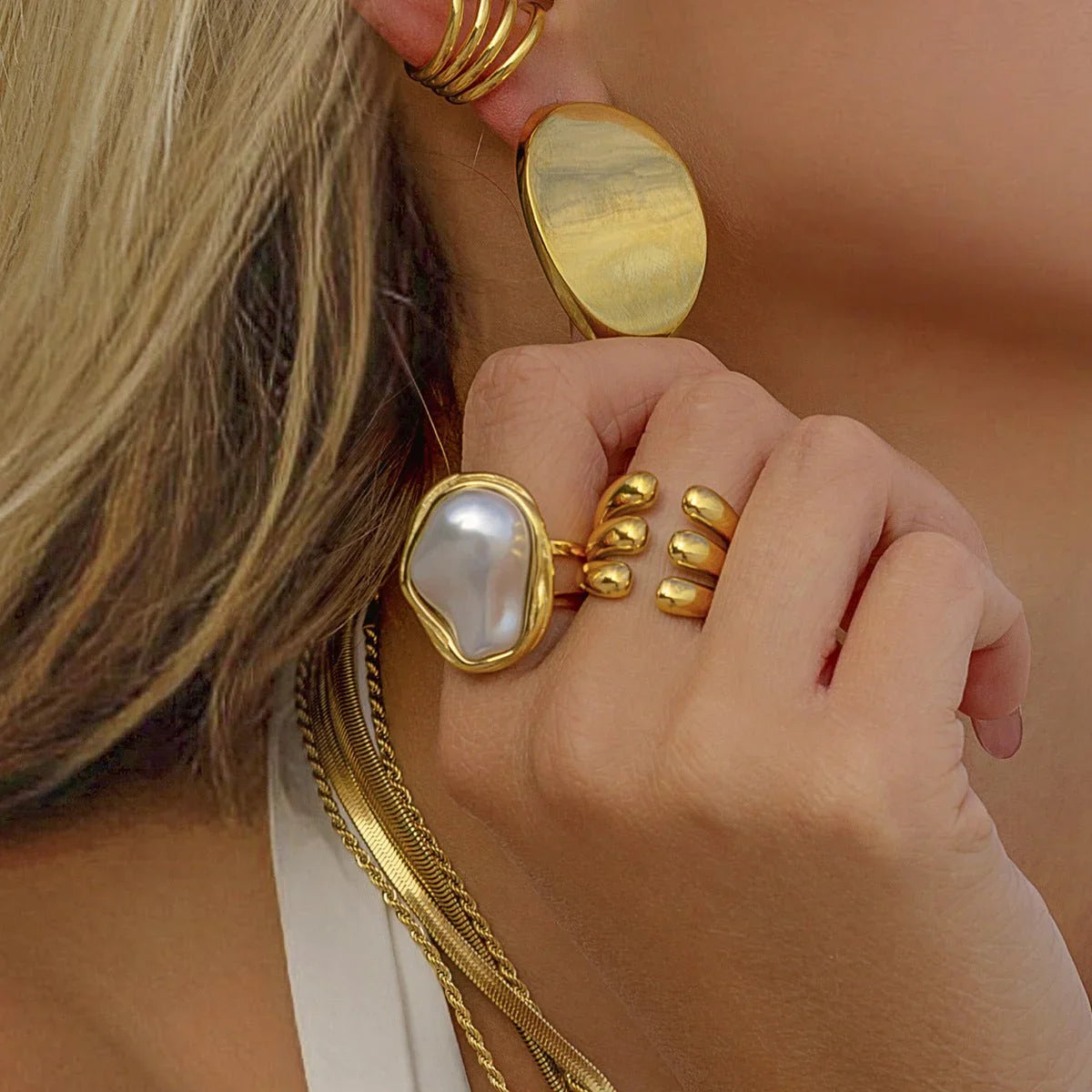 [Echo Fine]Charis Gold Pearl Ring