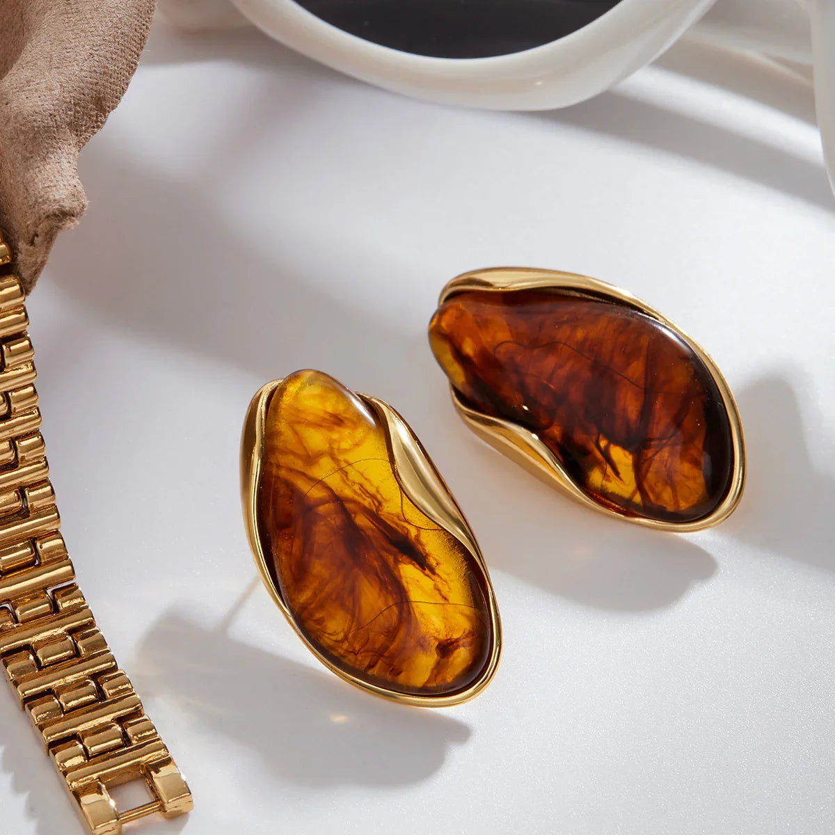 [Echo Fine]Amelise Polished Gemstone Earrings