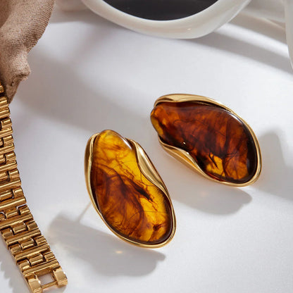 [Echo Fine]Amelise Polished Gemstone Earrings