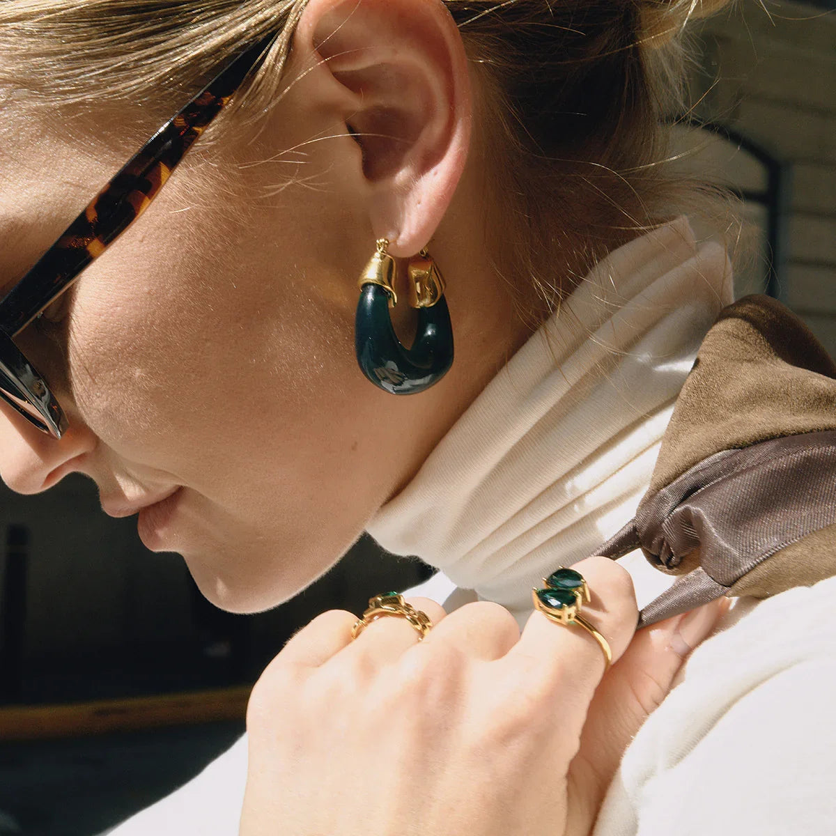 [Echo Fine]Leighton Chunky Enamel Hoops