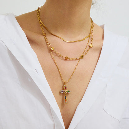 [Echo Fine]Olea Diamond Crucifix
