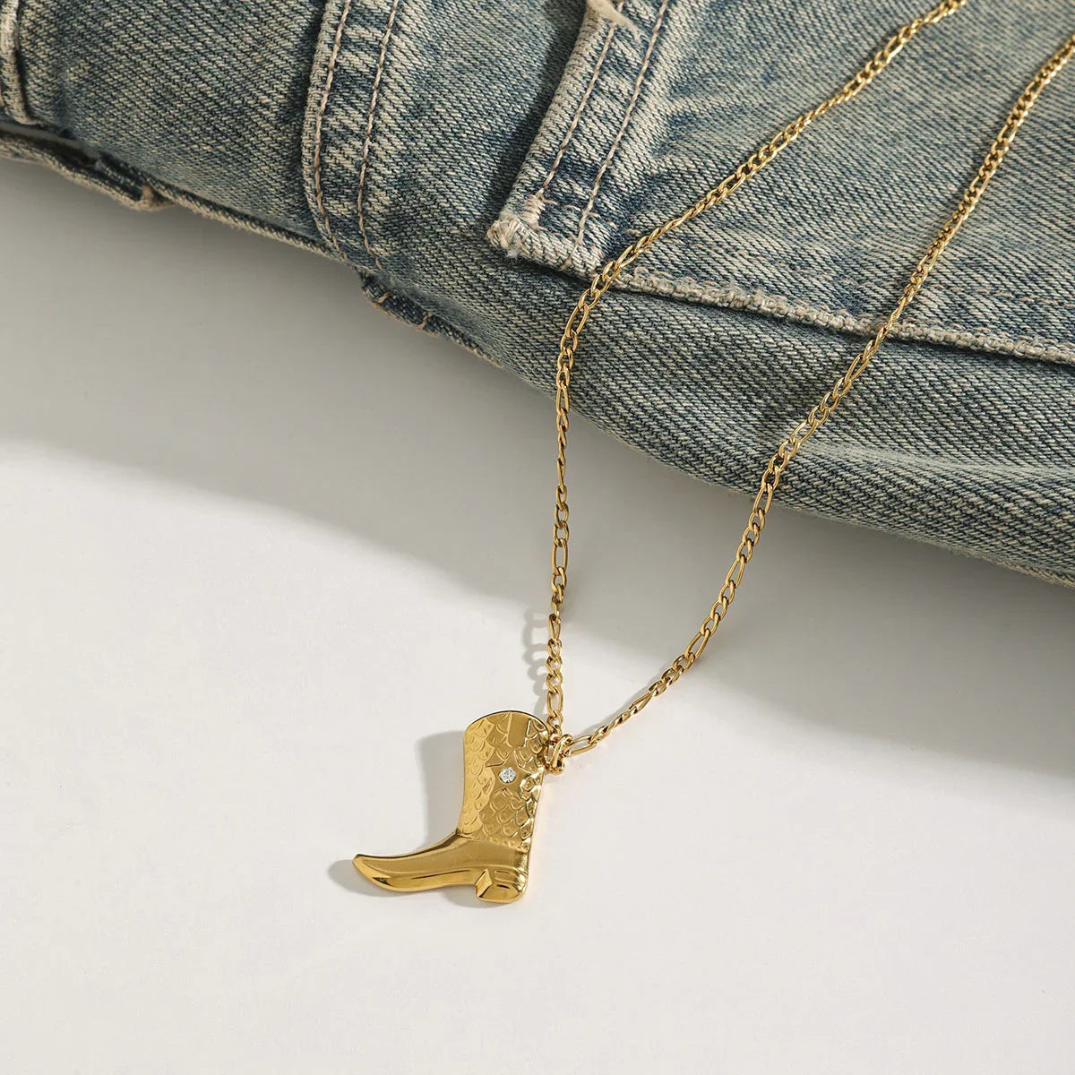 [Echo Fine]Makayla Gold Boot Pendant