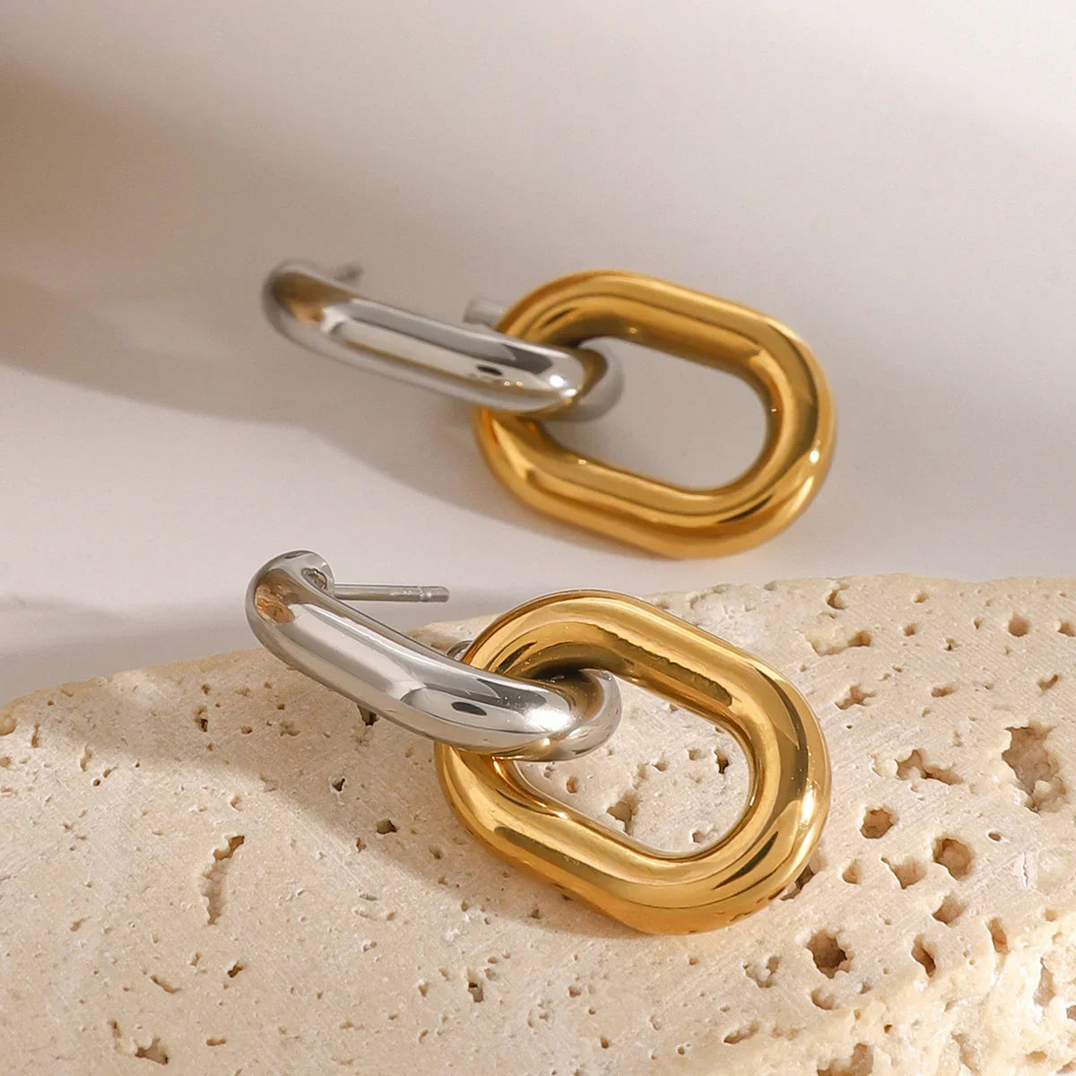 [Echo Fine]Taylor Two Tone Double Hoops