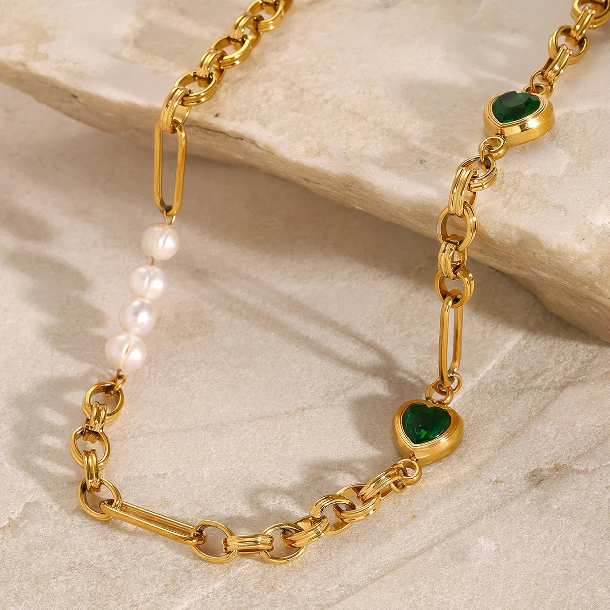 [Echo Fine]Maddison Pearl Chain Gold Necklace