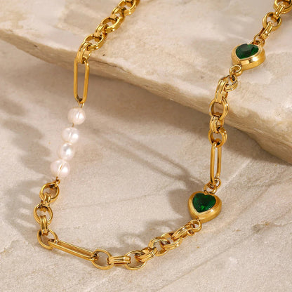 [Echo Fine]Maddison Pearl Chain Gold Necklace