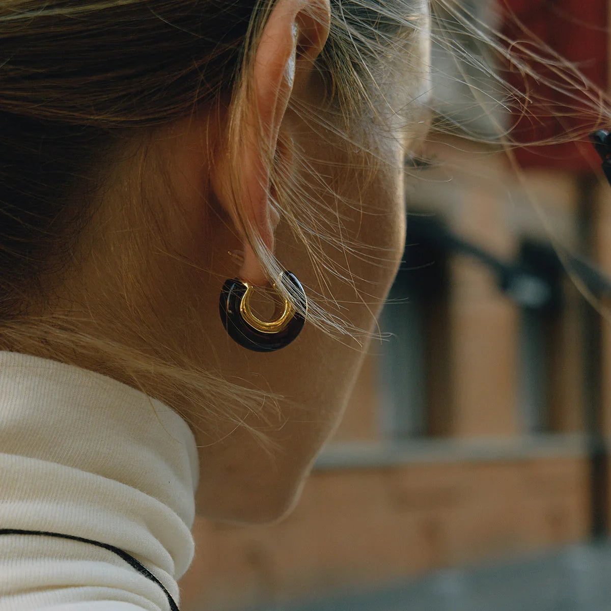 [Echo Fine]Lexi Chunky Enamel Hoops