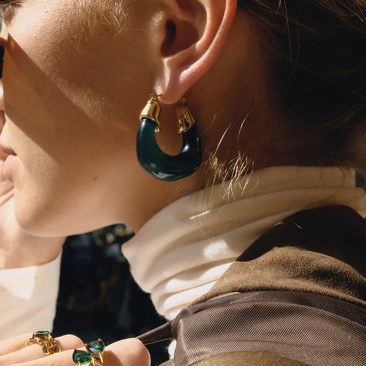[Echo Fine]Leighton Chunky Enamel Hoops