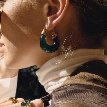 [Echo Fine]Leighton Chunky Enamel Hoops