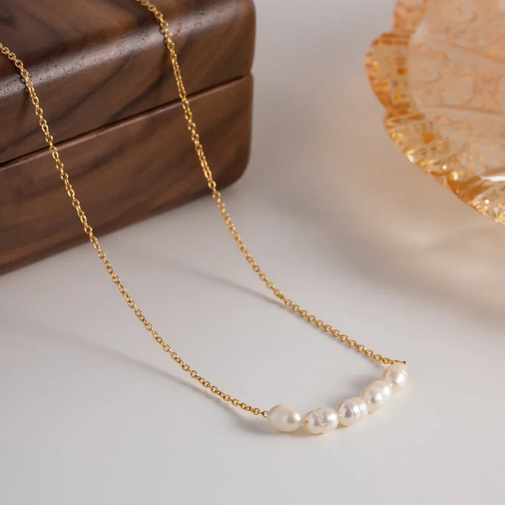 [Echo Fine]Elle Gold Pearl Necklace