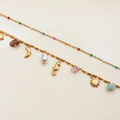 [Echo Fine]Cambria Coastal Charm Layered Necklace