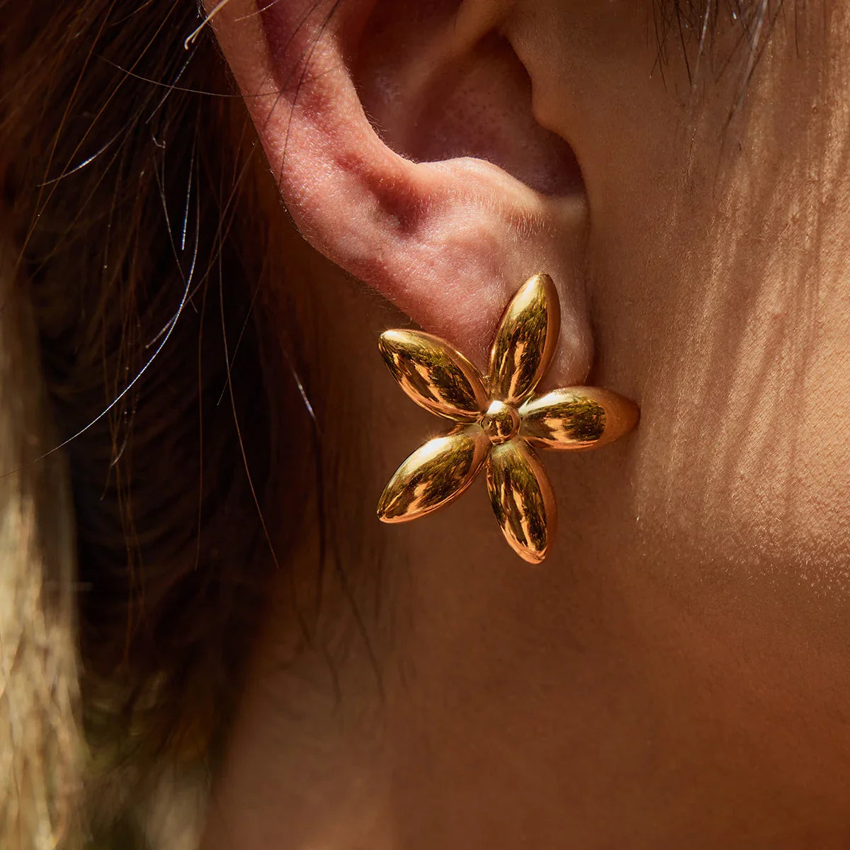 [Echo Fine]Monica Floral Gold Earrings