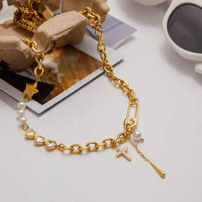 [Echo Fine]Zeraphine Diamond Pearl Gold Necklace