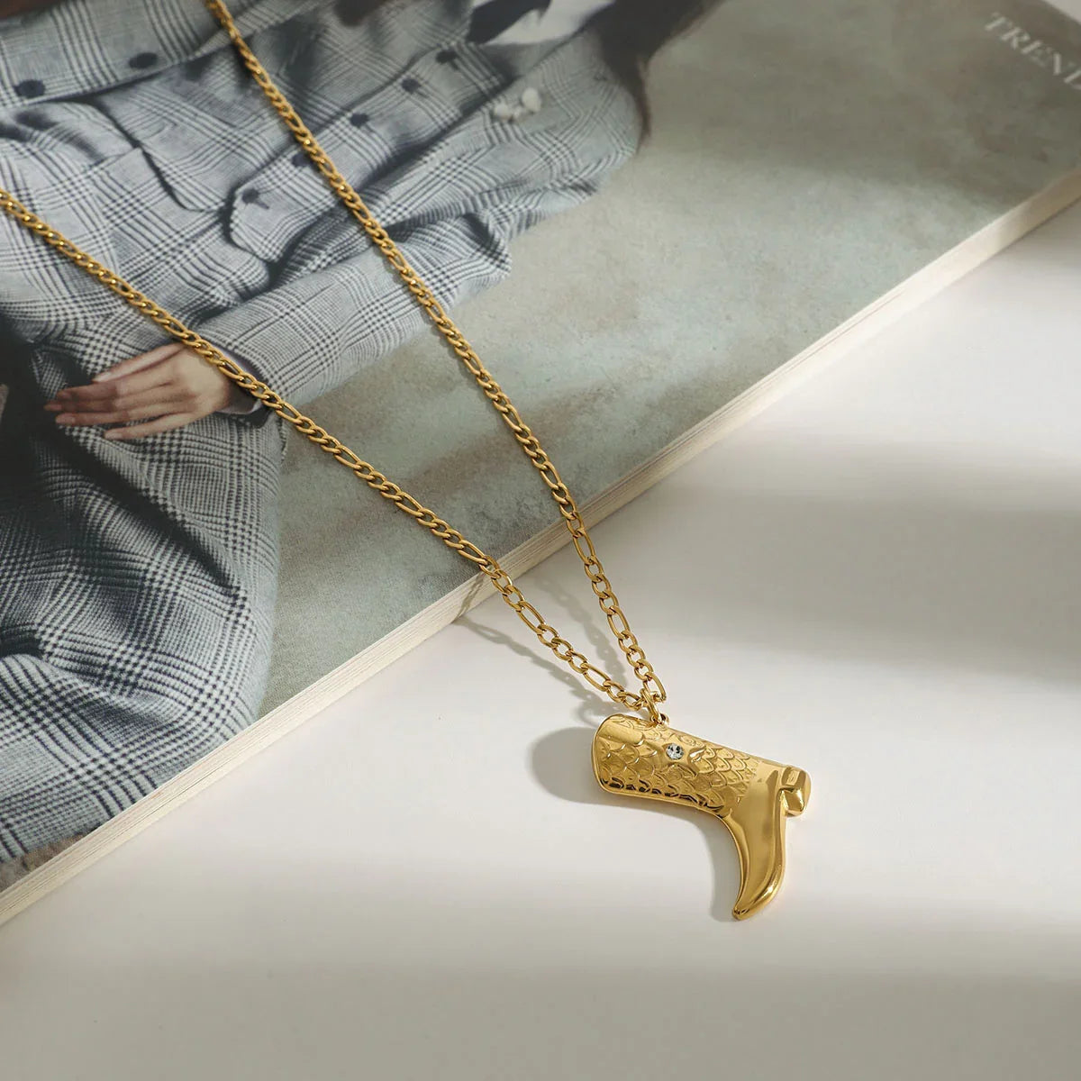 [Echo Fine]Makayla Gold Boot Pendant