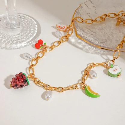 [Echo Fine]Michelle Fruit Charm Gold Necklace