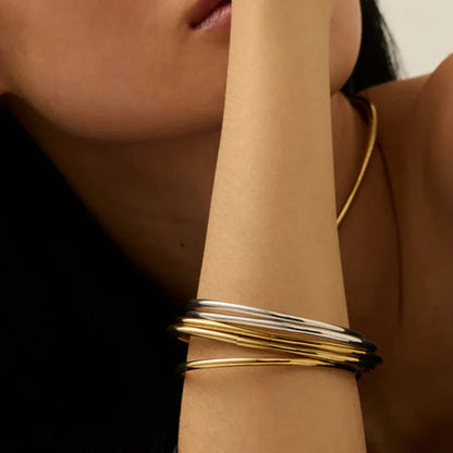 [Echo Fine]Shannon Gold Bangle Set
