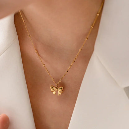 [Echo Fine]June Bow Necklace