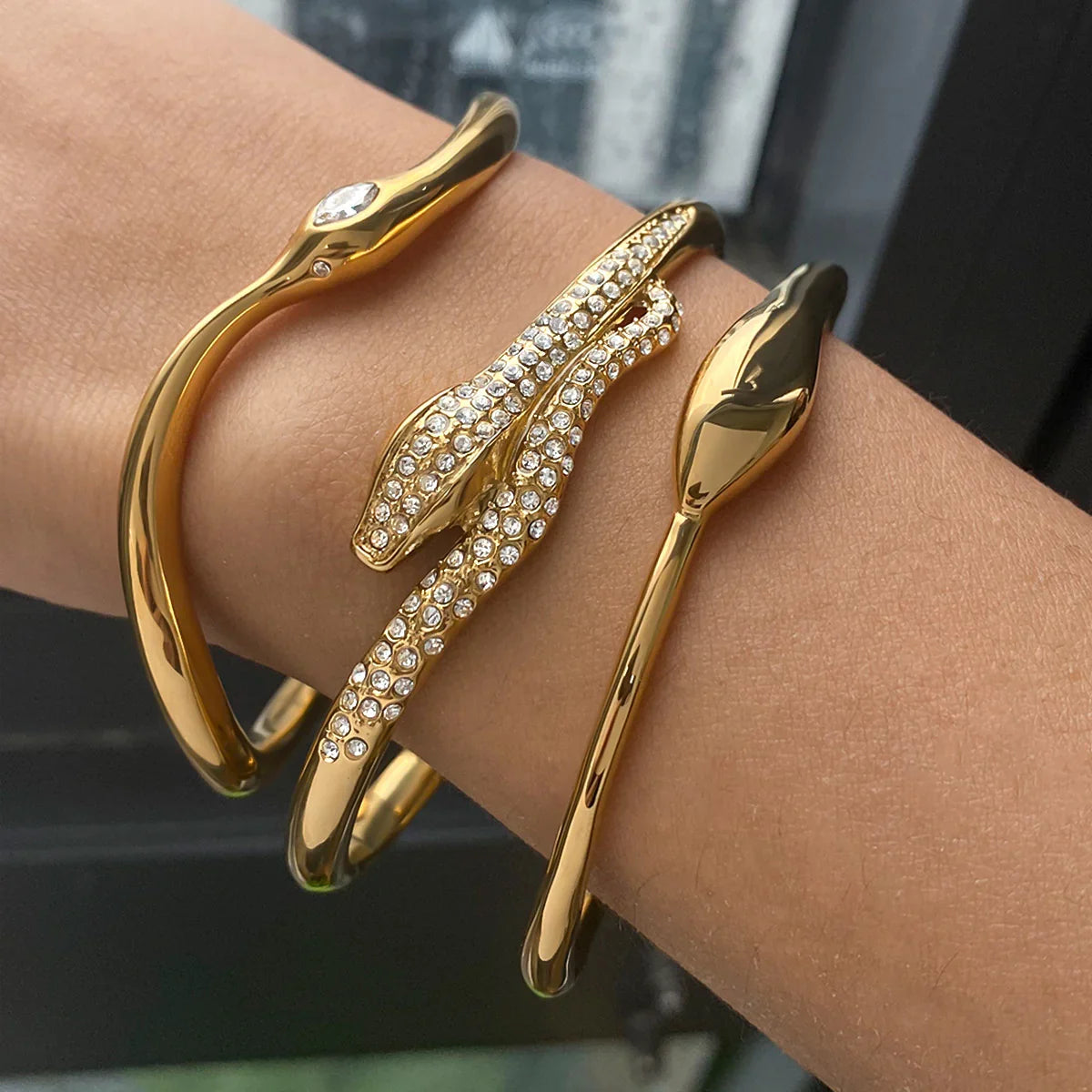 [Echo Fine]Rosalee Serpentine Diamond Bangle