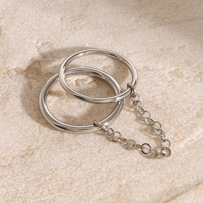 [Echo Fine]Bridget Chain Stacked Ring