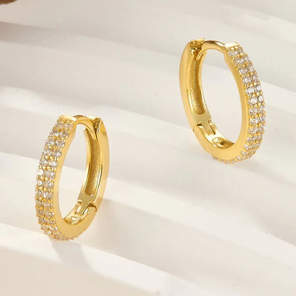 [Echo Fine]Cathy Paved Hoop Earrings