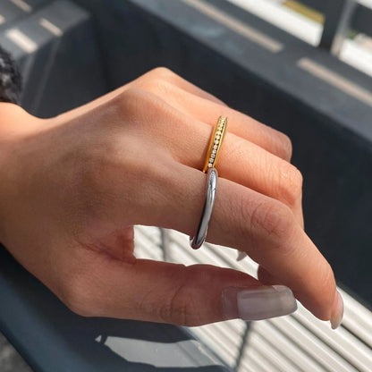 [Echo Fine]Claire Two Tone Ring Stack