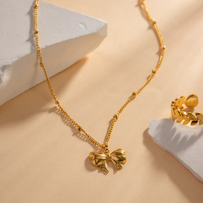 [Echo Fine]June Bow Necklace