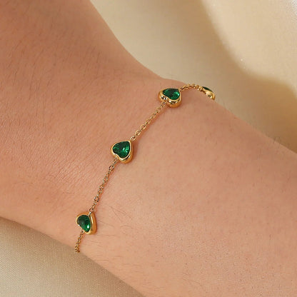 [Echo Fine]Francia Green Heart Bracelet