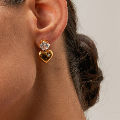 [Echo Fine]Emmeline Heart Gold Earrings