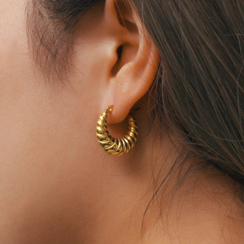 [Echo Fine]Croissant Hoop Earrings
