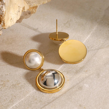 [Echo Fine]Avery Pearl Dome Earrings
