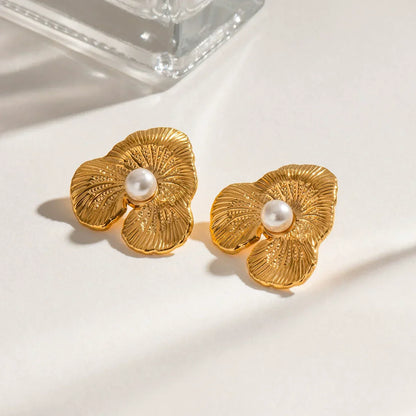 [Echo Fine]Klara Floral Pearl Earrings