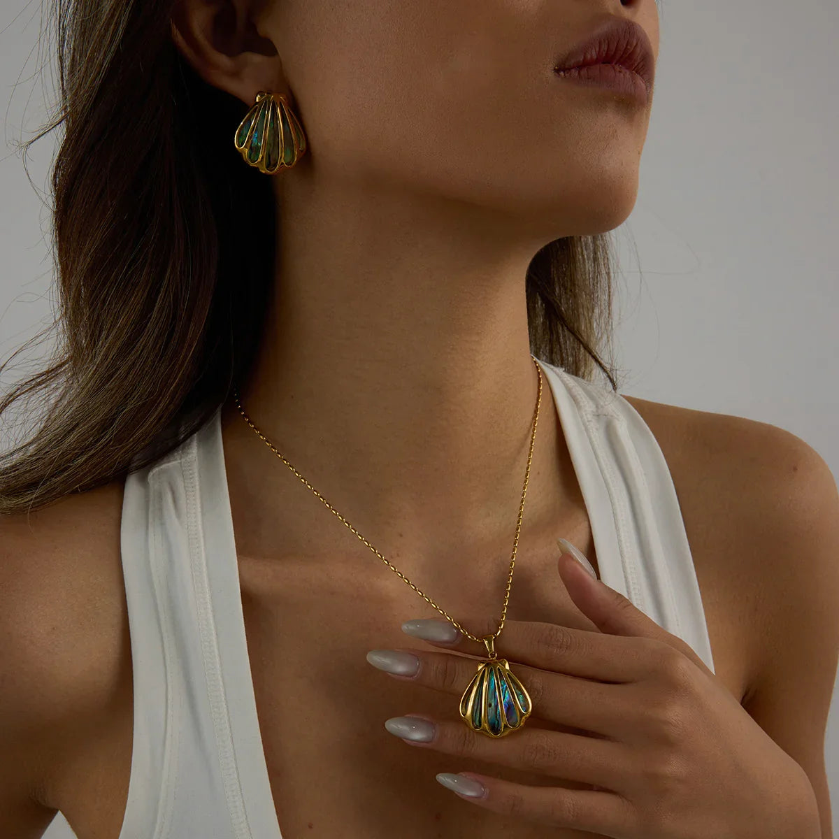 [Echo Fine]Nixie Gold Seashell Earrings