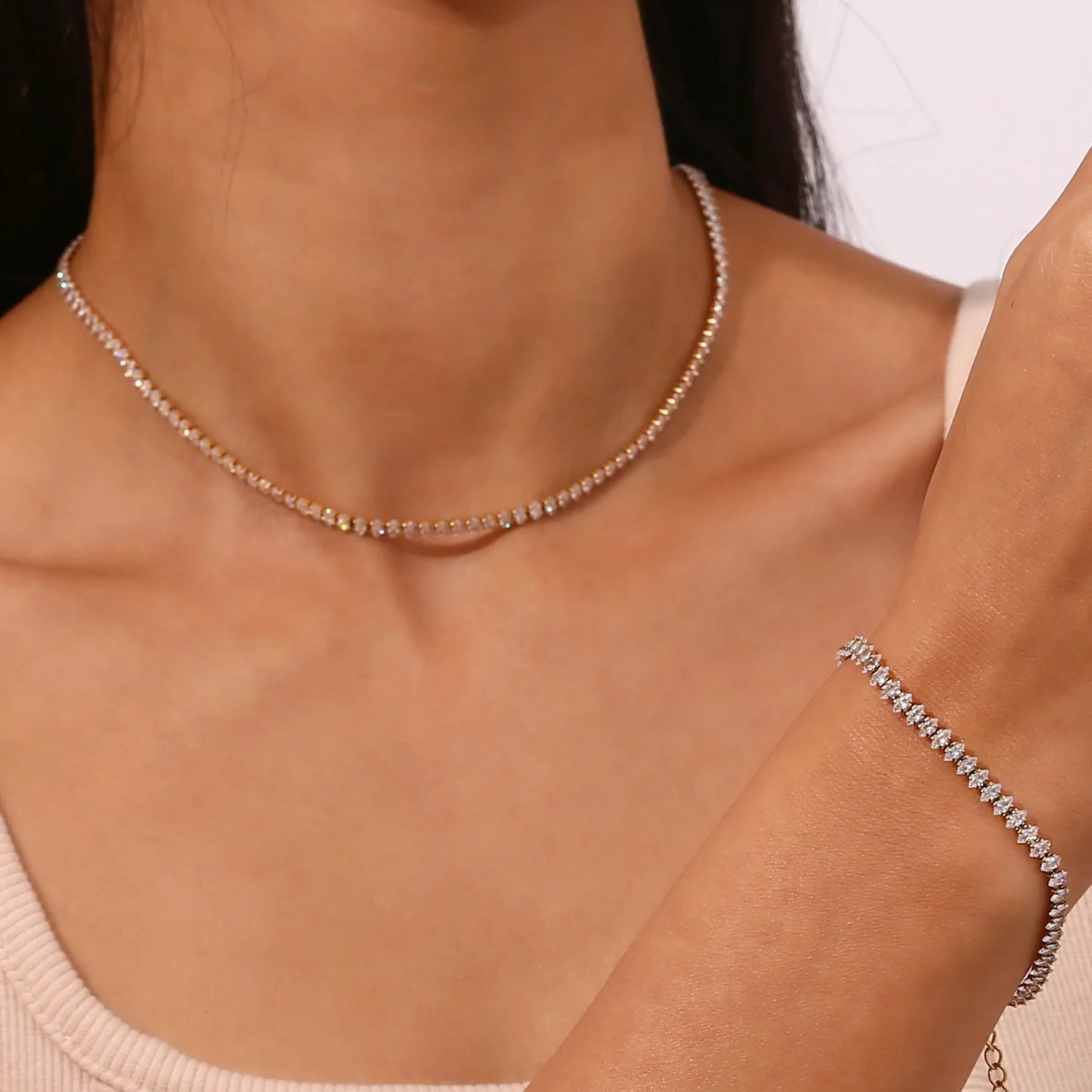 [Echo Fine]Wisteria Diamond Tennis Necklace