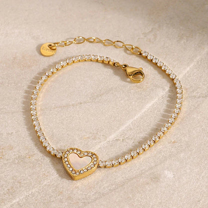 [Echo Fine]Cameron Diamond Heart Tennis Bracelet