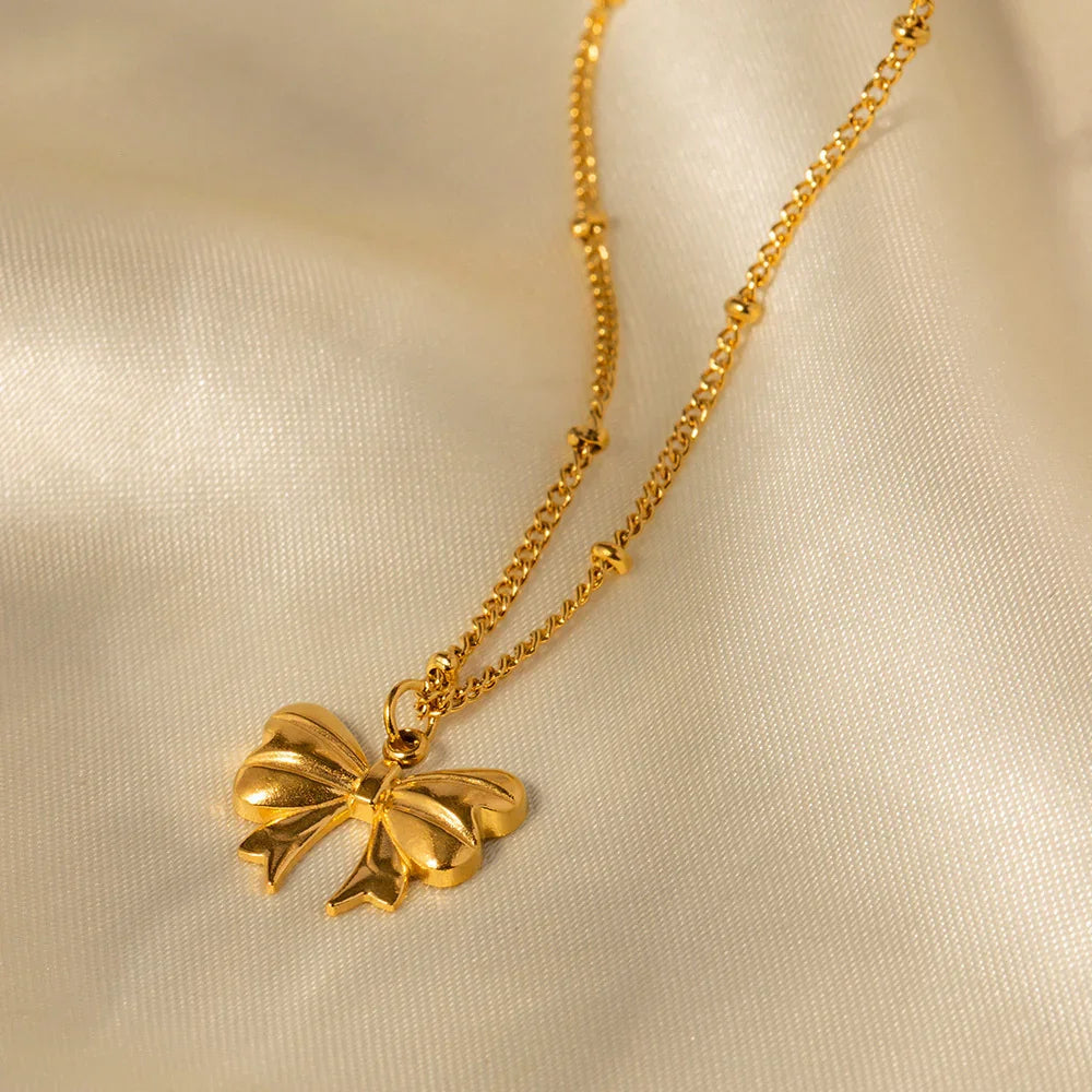 [Echo Fine]June Bow Necklace