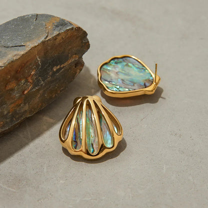 [Echo Fine]Nixie Gold Seashell Earrings