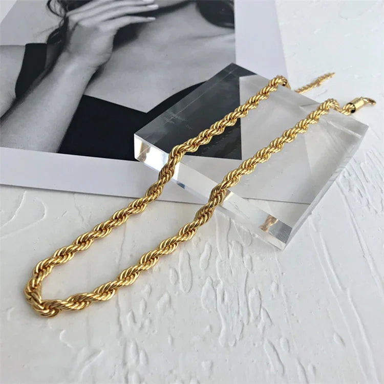 [Echo Fine]Bianca Rope Chain Gold Necklace