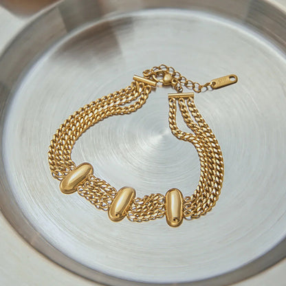 [Echo Fine]Kathleen Layered Chain Gold Bracelet