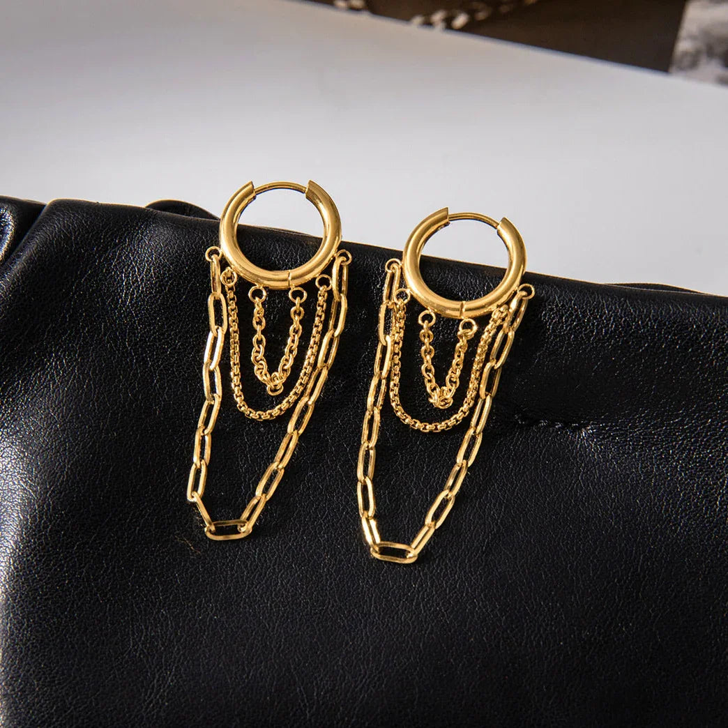 [Echo Fine]Alaina Link Chain Hoops