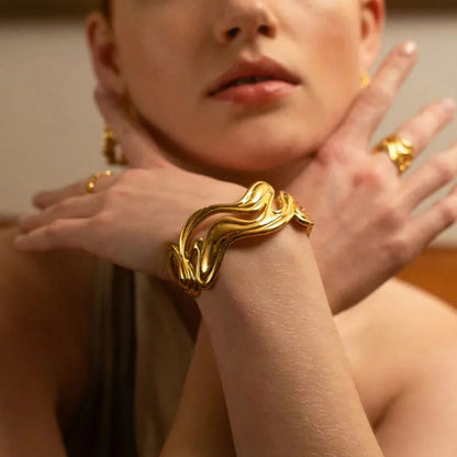 [Echo Fine]Anissa Wavy Gold Bracelet