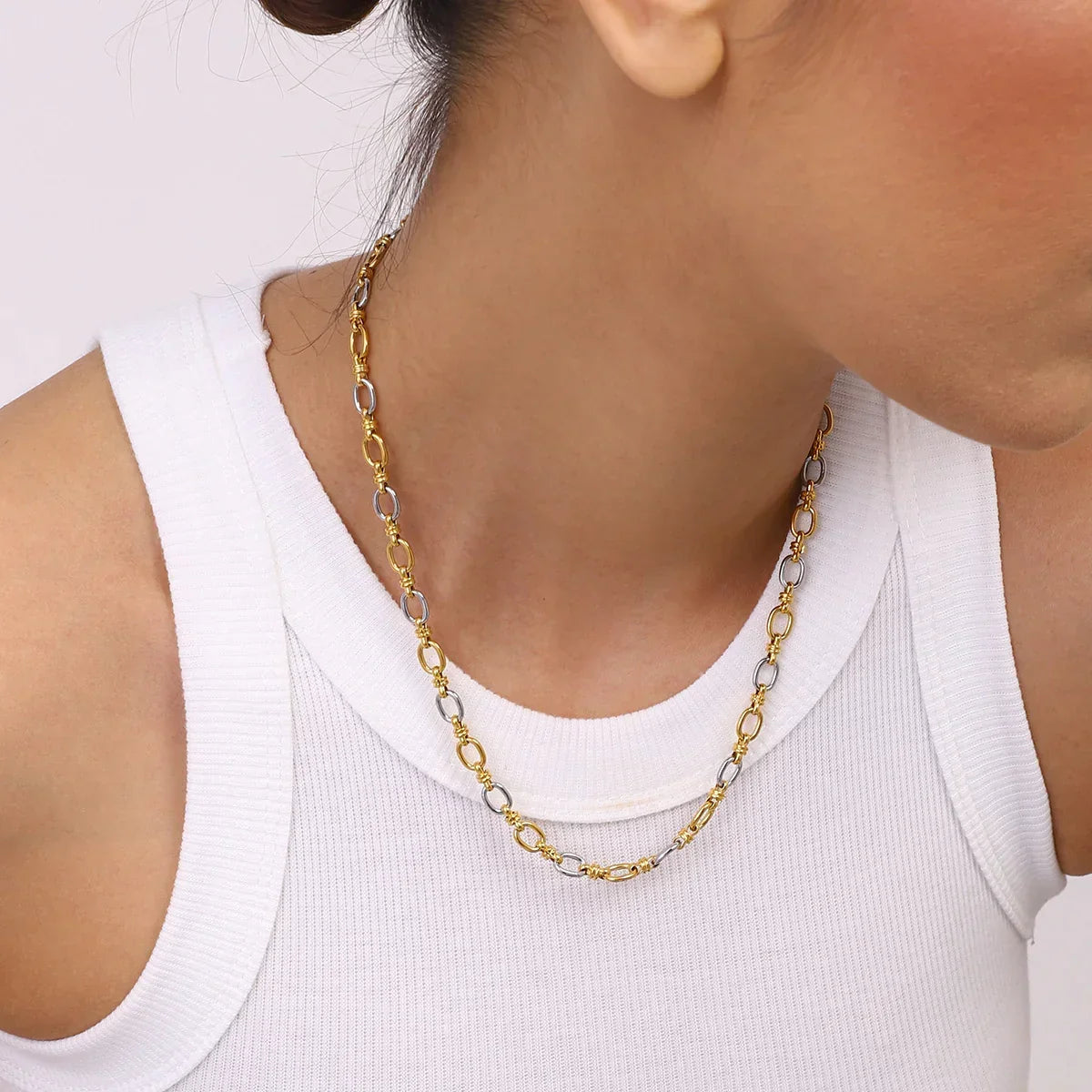 [Echo Fine]Addison Two Tone Gold Necklace