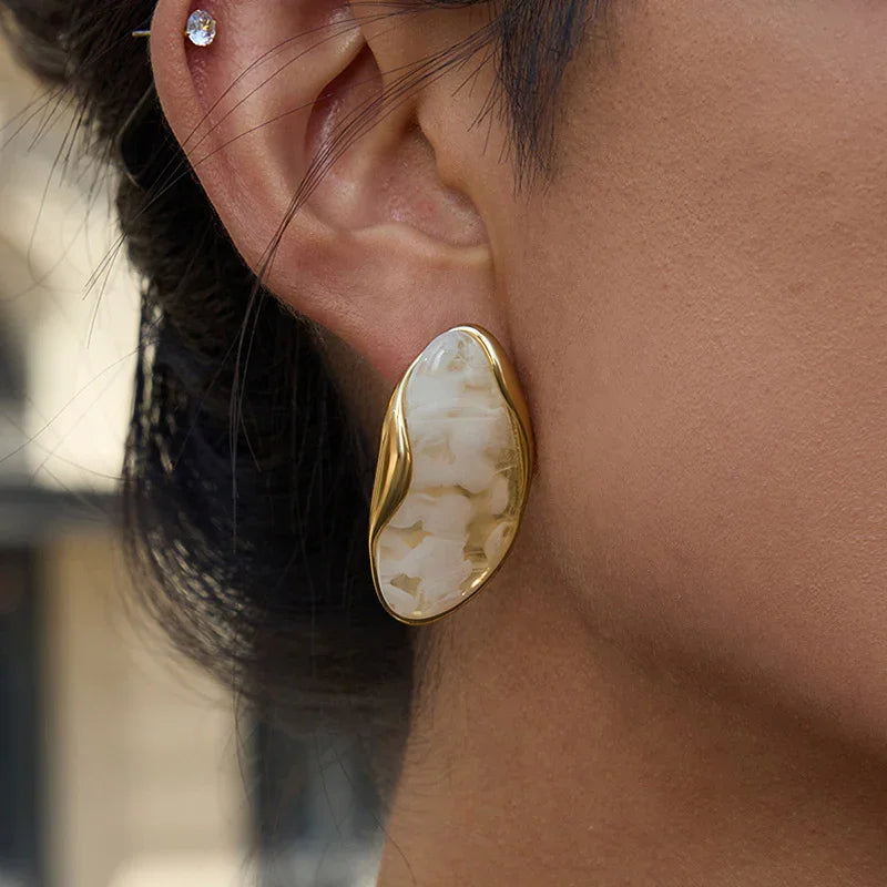 [Echo Fine]Amelise Polished Gemstone Earrings